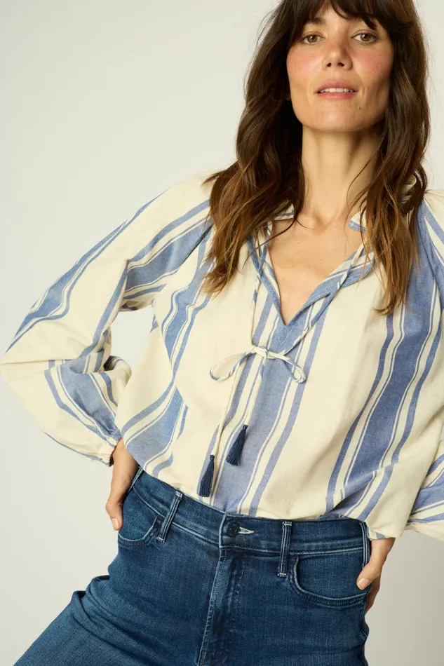 Tops Shop Natalie Martin PENNY BLOUSE French Stripe Blue