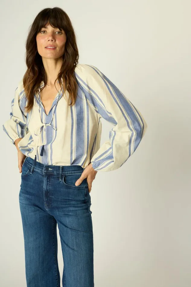 Tops Shop Natalie Martin PENNY BLOUSE French Stripe Blue