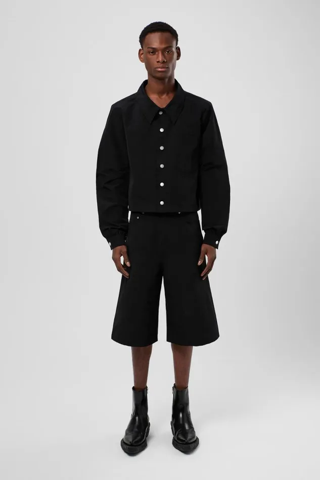 TrousersandShorts Men Camper Tech Shorts Black CottonNylon Shorts