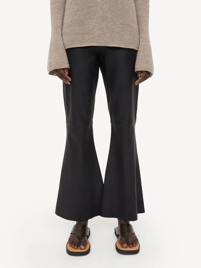 Trousers Women By Malene Birger Evyline Cropped Leather Trousers Black Trousers Women By Malene Birger Evyline Cropped Leather Trousers Black