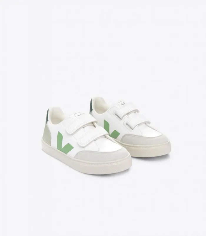 VEJA V12 Kids V12 LEATHER EXTRA WHITE MULTICO CLAY