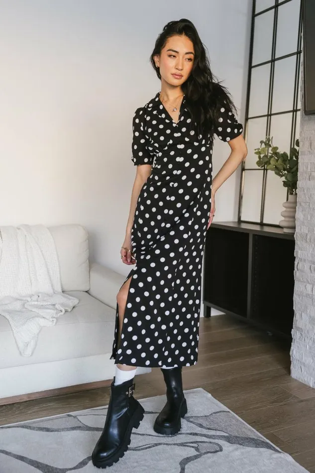 Vikki Polka Dot Dress Black Women Bohme Dresses
