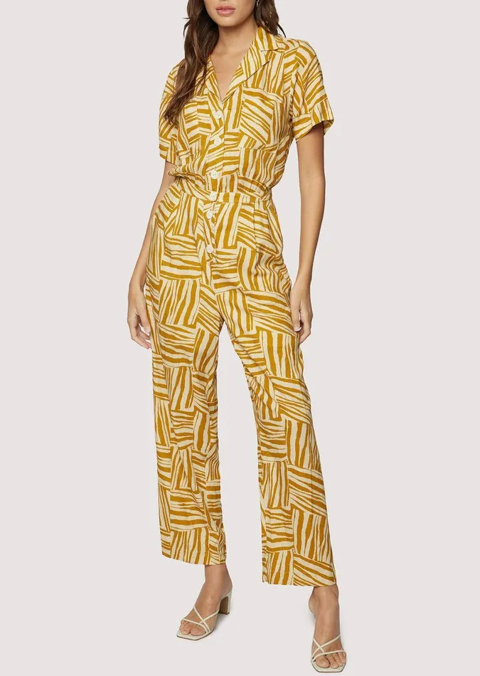 Vintage Vacay Jumpsuit Orangewhitegraphic Women Lost Wander Romper And Jumpsuits