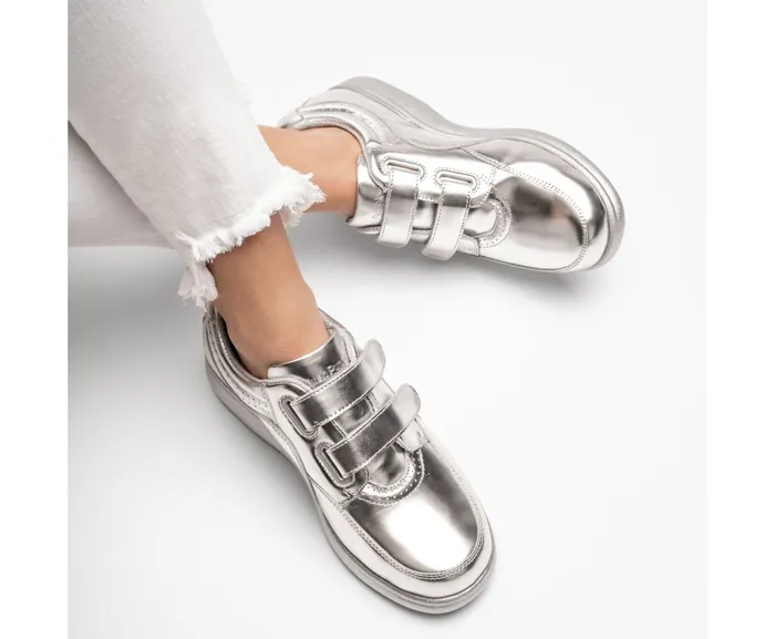Walking Shoes Power Walker Ii Silver Metallic Leather Hush Puppies Women Walking Shoes Power Walker Ii Silver Metallic Leather Hush Puppies Women