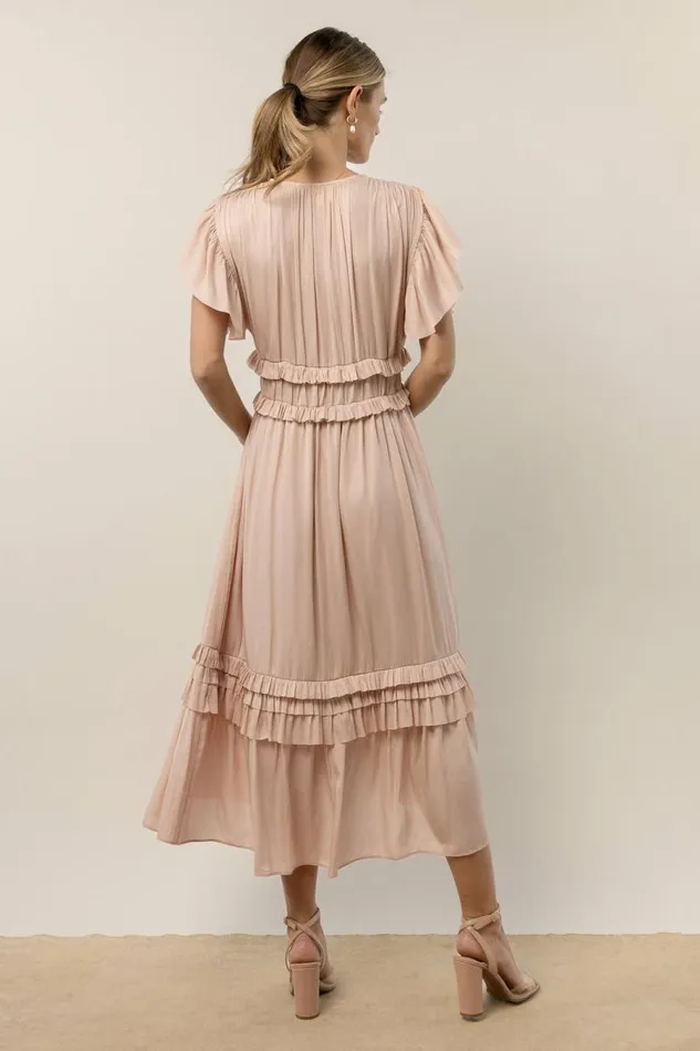 Willa Ruffle Dress In Rose Rose Women Bohme Dresses