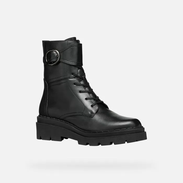 Woman Geox Ankle Boots FELLENY WOMAN Black Combat Boots Black