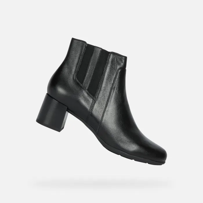Woman Geox Ankle Boots NEW ANNYA MID B Medium Heel Ankle Boots Black Woman Geox Black
