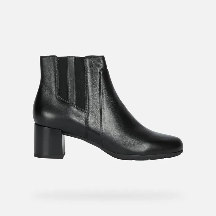 Woman Geox Ankle Boots NEW ANNYA MID B Medium Heel Ankle Boots Black Woman Geox Black
