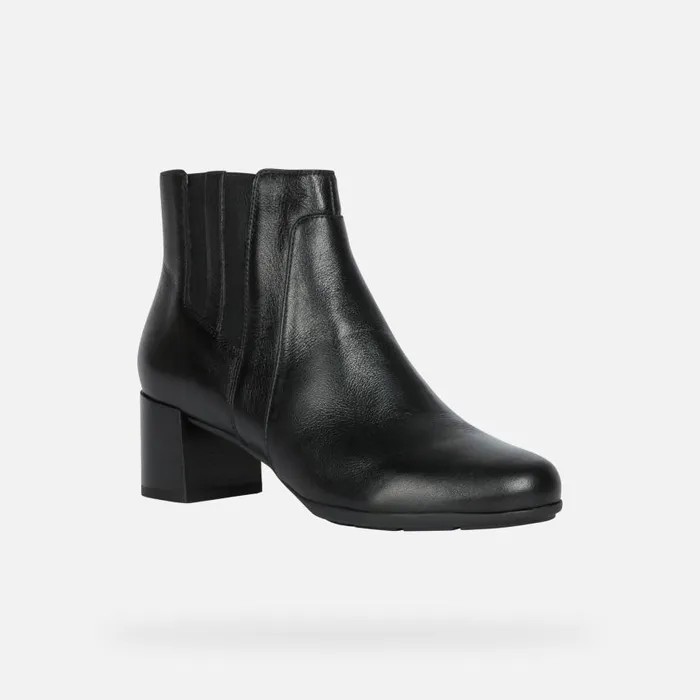 Woman Geox Ankle Boots NEW ANNYA MID B Medium Heel Ankle Boots Black Woman Geox Black