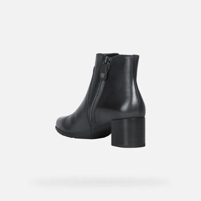 Woman Geox Ankle Boots NEW ANNYA MID B Medium Heel Ankle Boots Black Woman Geox Black