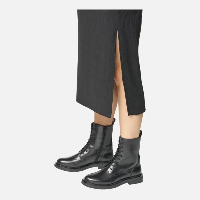 Woman Geox Ankle Boots SERILDA WOMAN Black Ankle Boots With Laces Black
