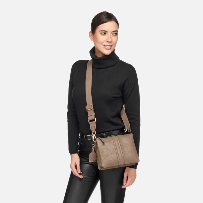 Woman Geox Bags CLARISSY WOMAN Taupe Crossbody Bag Taupe