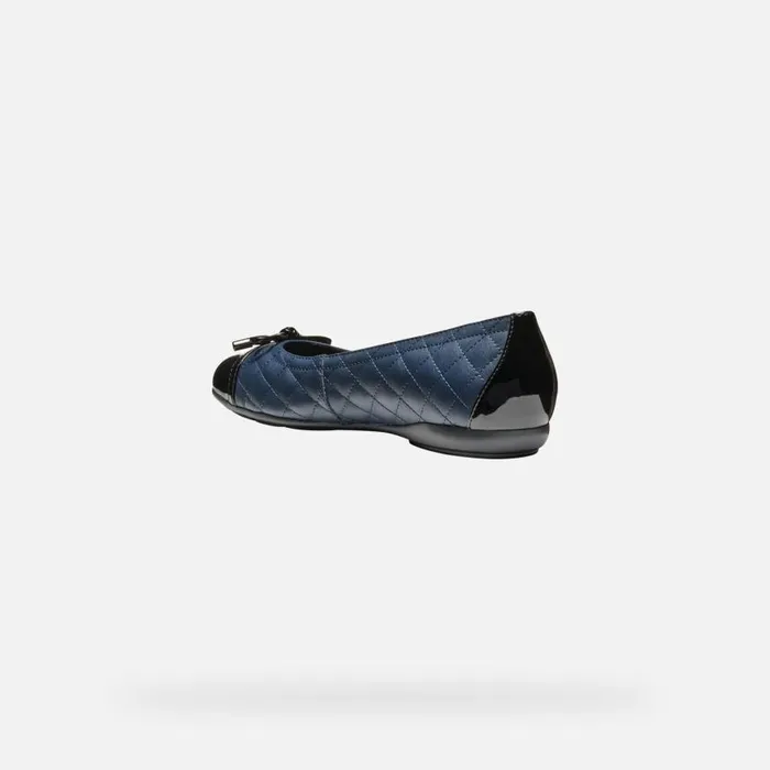 Woman Geox Ballerinas ANNYTAH WOMAN NavyBlack Leather Ballerina Flats Navyblack