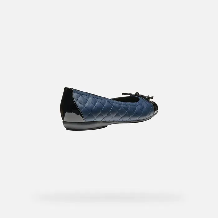 Woman Geox Ballerinas ANNYTAH WOMAN NavyBlack Leather Ballerina Flats Navyblack