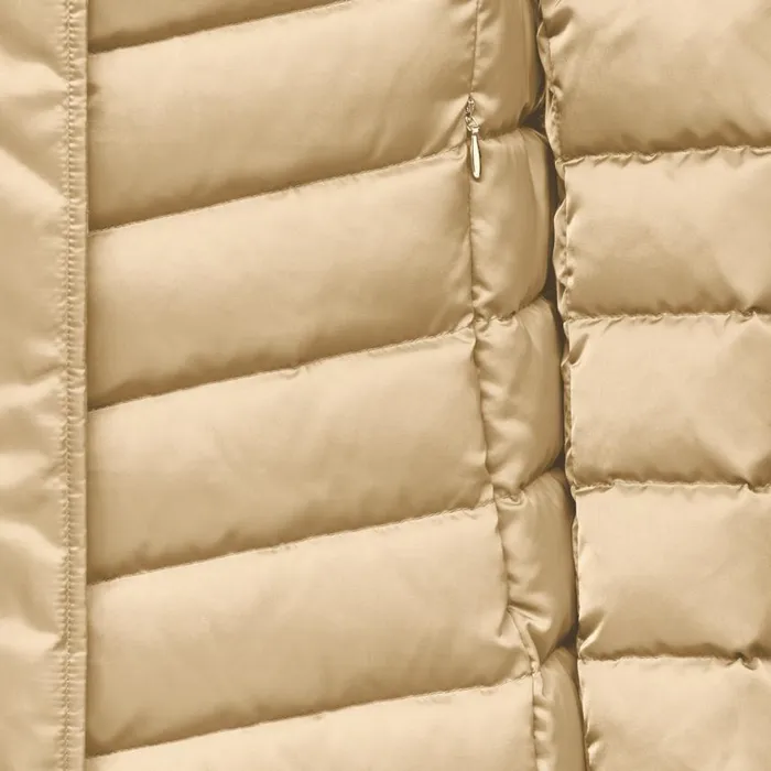 Woman Geox Down Jackets BETTANIE WOMAN Travertine Fulllength Quilted Coat Travertine