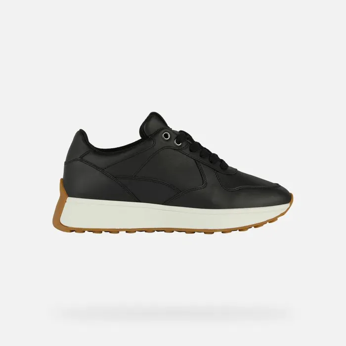 Woman Geox Sneakers AMABEL WOMAN Black Low Top Sneakers Black