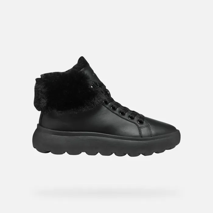 Woman Geox Sneakers SPHERICA EC41 WOMAN Black High Top Sneakers Black