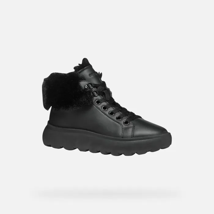 Woman Geox Sneakers SPHERICA EC41 WOMAN Black High Top Sneakers Black