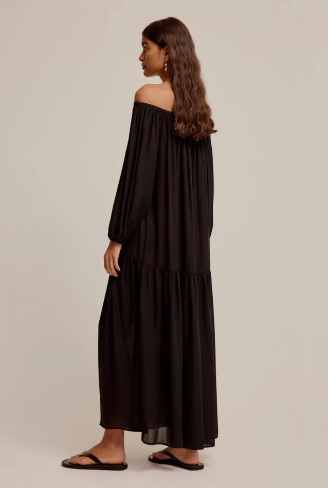 Woman Venroy Dresses Silk Off Shoulder Maxi Dress