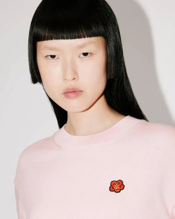Women 039Boke Flower039 Embroidered Jumper Faded Pink Kenzo Sweaters And Cardigans