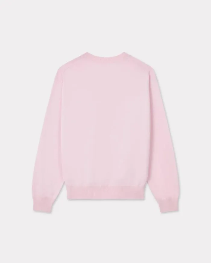 Women 039Boke Flower039 Embroidered Jumper In Wool Faded Pink Kenzo Sweaters And Cardigans