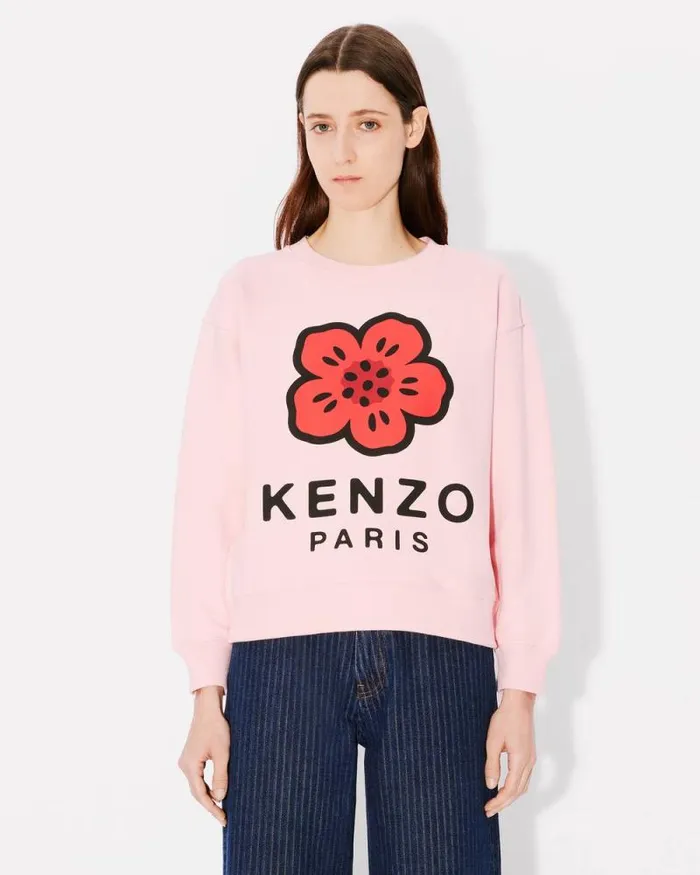 Women 039Boke Flower039 Sweatshirt Faded Pink Kenzo Sweatshirts And Hoodies