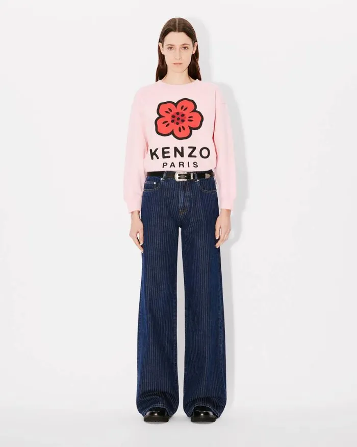 Women 039Boke Flower039 Sweatshirt Faded Pink Kenzo Sweatshirts And Hoodies
