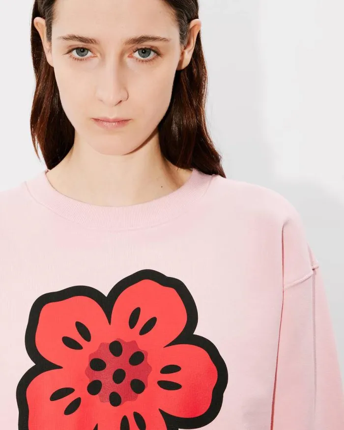 Women 039Boke Flower039 Sweatshirt Faded Pink Kenzo Sweatshirts And Hoodies