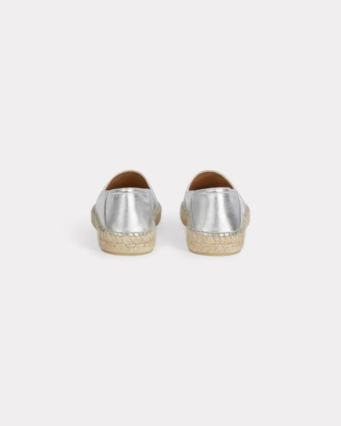 Women 039Boke Flower 20039 Special Fit Leather Espadrilles Silver Kenzo Mules And Espadrilles