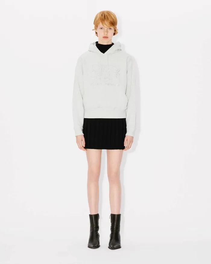 Women 039KENZO Constellation039 Hoodie In Cotton Pale Grey Kenzo Sweatshirts And Hoodies