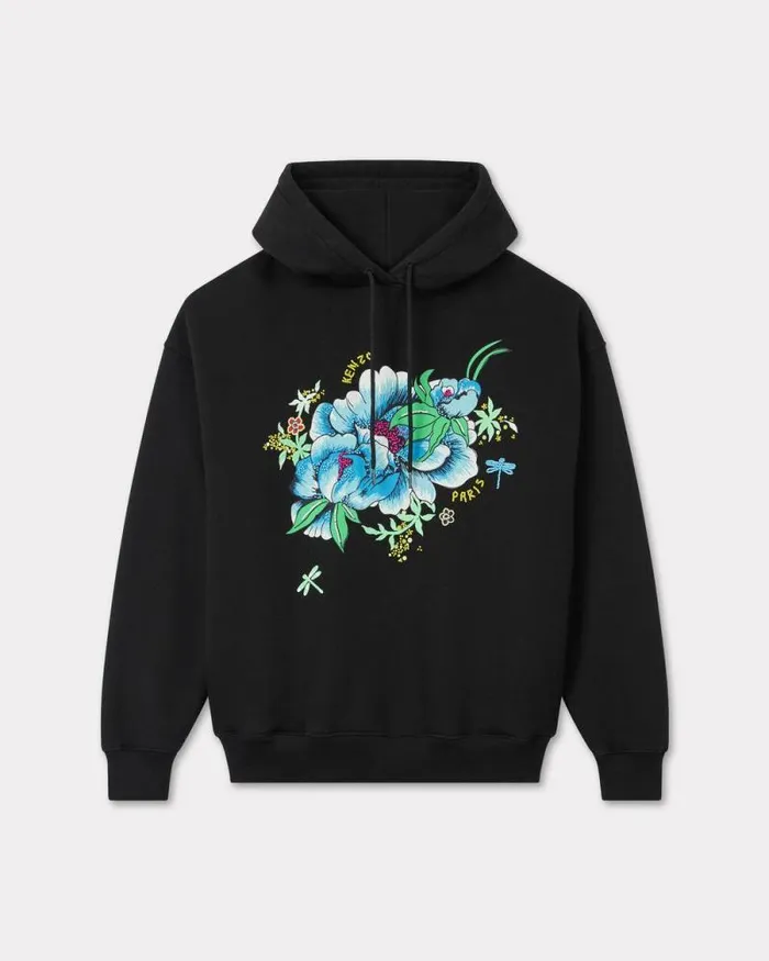 Women 039KENZO Peonies039 Embroidered Oversized Hoodie In Cotton Black Kenzo Sweatshirts And Hoodies Women 039KENZO Peonies039 Embroidered Oversized Hoodie In Cotton Black Kenzo Sweatshirts And Hoodies