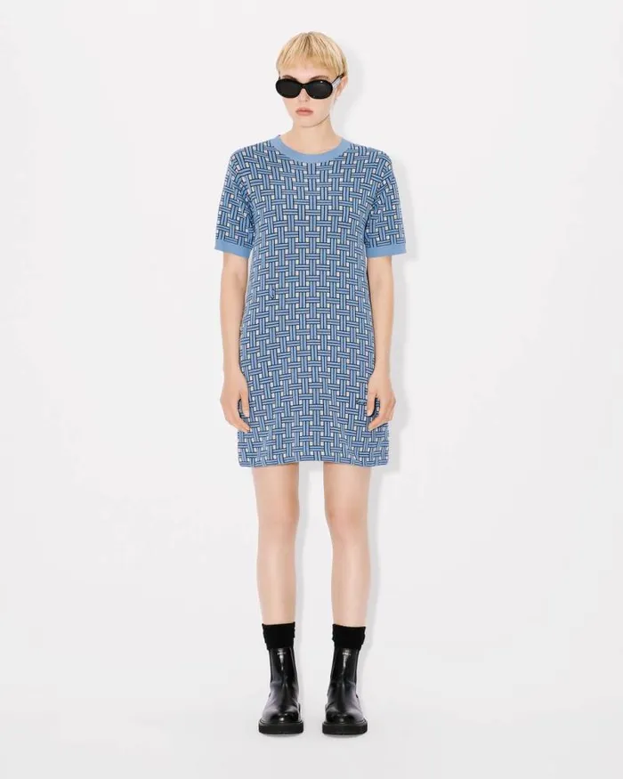 Women 039KENZO Weave039 Embroidered Dress Sky Blue Kenzo Dresses And Skirts