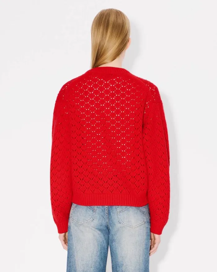 Women 039Lunar New Year039 Embroidered Jumper In Cotton Cherry Kenzo Sweaters And Cardigans