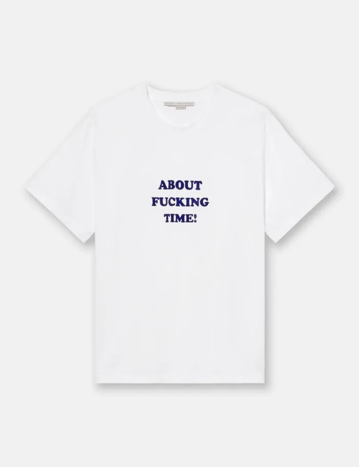 Women About Fucking Time Boxy TShirt Pure White Stella McCartney Sweatshirts And TShirts Women About Fucking Time Boxy TShirt Pure White Stella McCartney Sweatshirts And TShirts