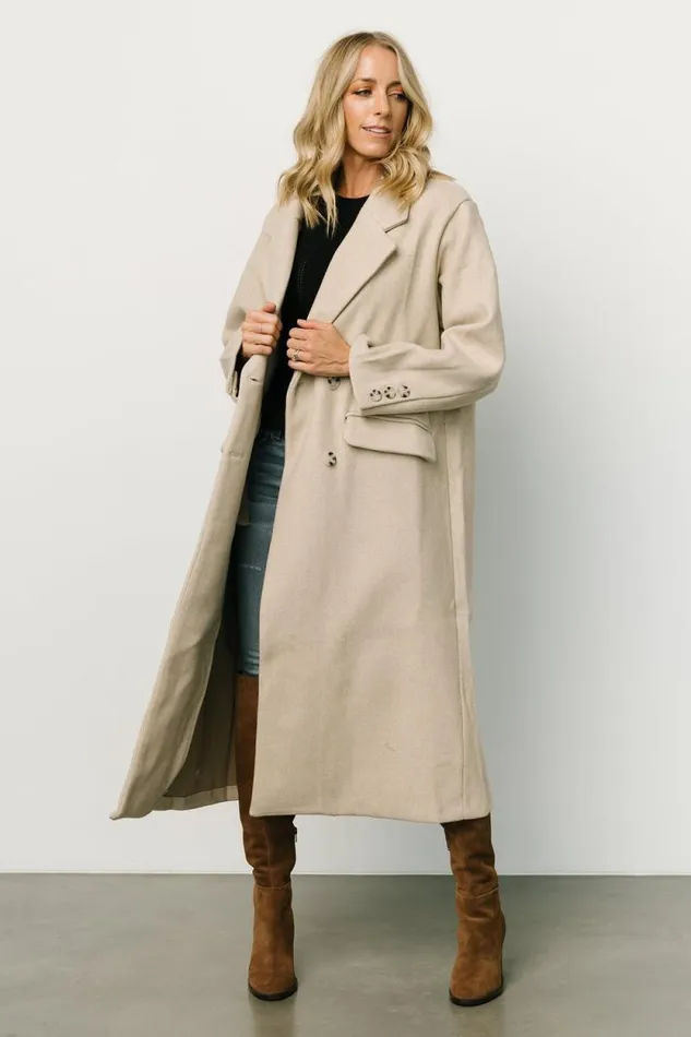 Women Anderson Double Breasted Coat Natural Baltic Born Outerwear