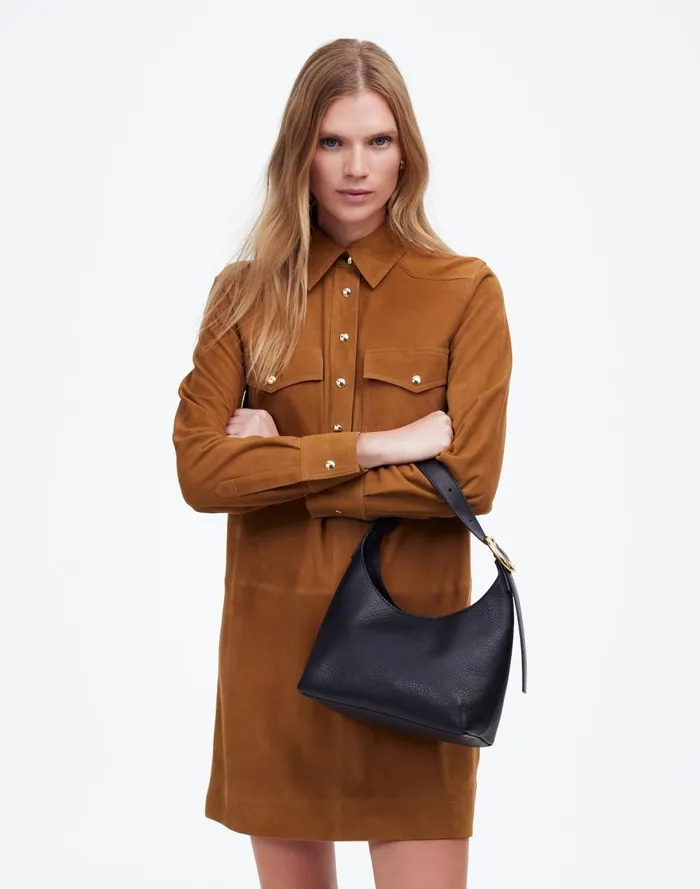 Women Bags Madewell The SculpturalBuckle Shoulder Bag True Black