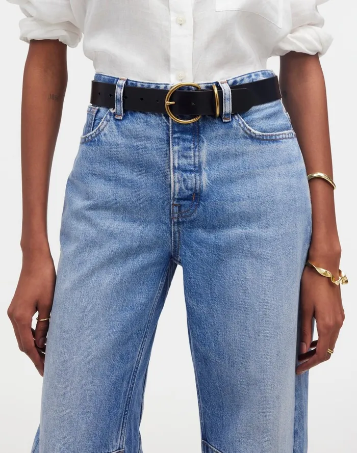 Women Belts Madewell OBuckle Leather Belt True Black