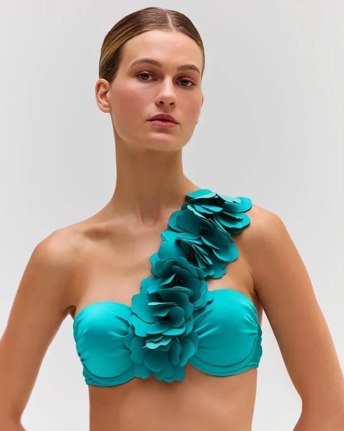 Women Bikinis PatBO Flower Applique Bikini Top FINAL SALE Curaao
