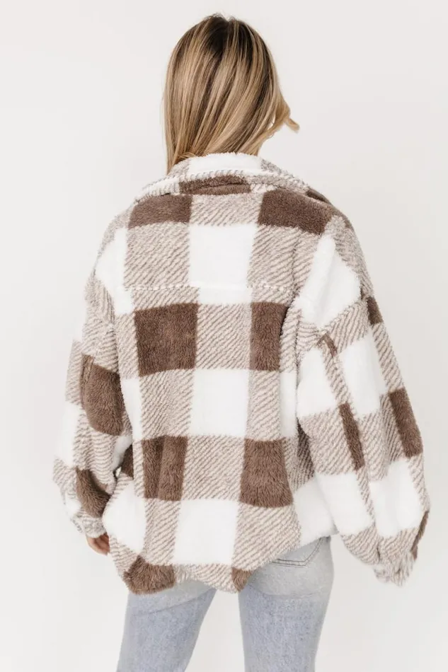 Women Bismarck Fleece Shacket Mocha White Baltic Born Outerwear Women Bismarck Fleece Shacket Mocha White Baltic Born Outerwear