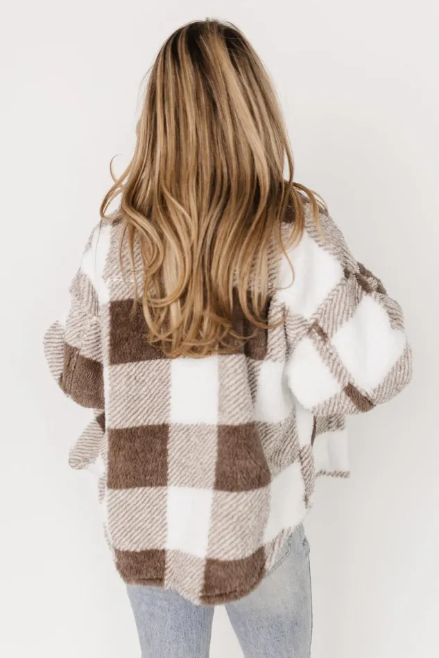 Women Bismarck Fleece Shacket Mocha White Baltic Born Outerwear Women Bismarck Fleece Shacket Mocha White Baltic Born Outerwear