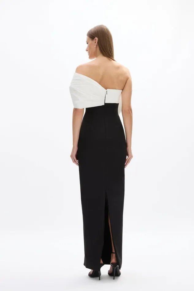 Women Black Dresses Rachel Gilbert Kace Gown In BlackIvory Women Black Dresses Rachel Gilbert Kace Gown In BlackIvory
