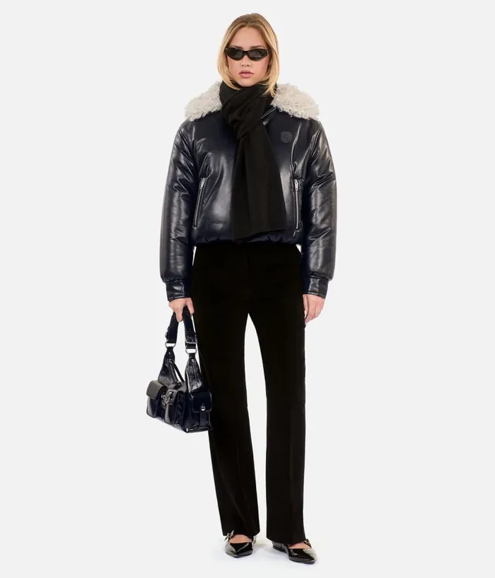 Women Black Leathereffect Jacket THE KOOPLES Coats and Jackets