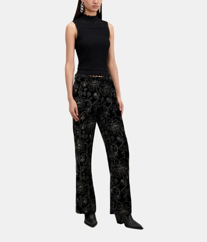 Women Black Velvet Suit Trousers THE KOOPLES Blazers and Suits