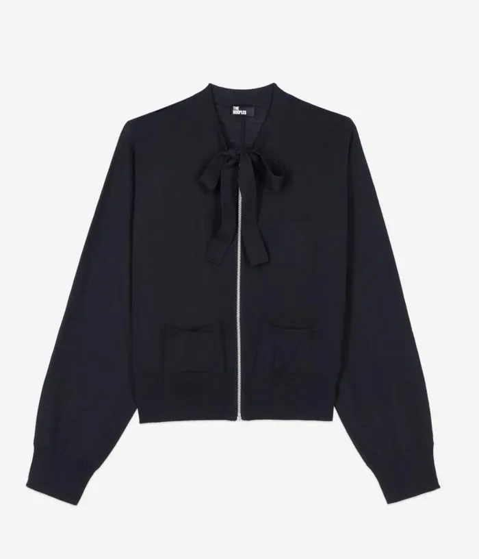 Women Black Wool Cardigan THE KOOPLES Sweaters