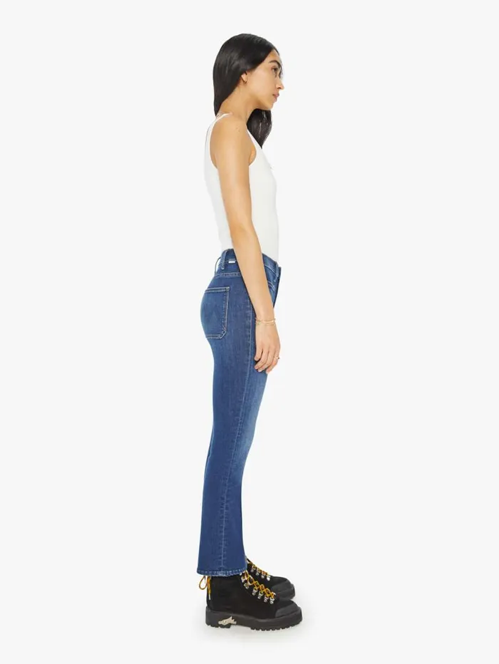 Women Bootcut Mother Denim The Patch Pocket Insider Flood Blue navy