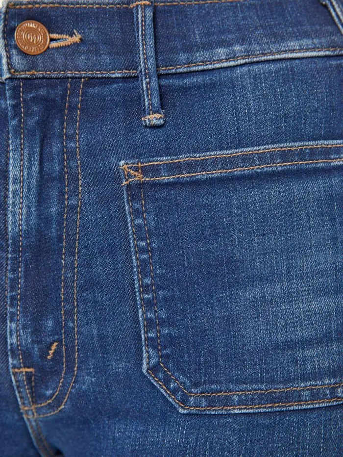 Women Bootcut Mother Denim The Patch Pocket Insider Flood Blue navy