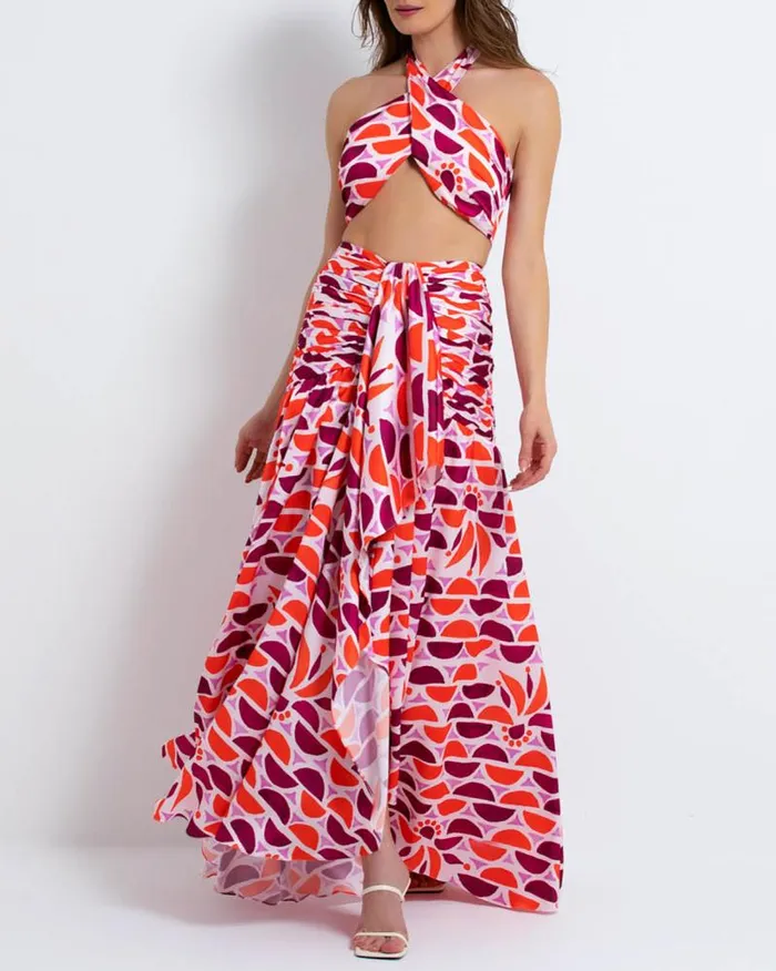 Women Bottoms PatBO Solis Draped Maxi Skirt EXCLUSIVEFINAL SALE Multi