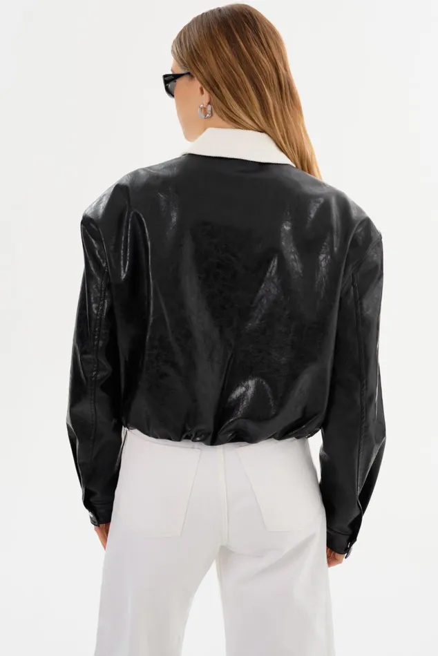 Women BRAYLIN Faux Leather Jacket Black LAMARQUE Leather Jackets