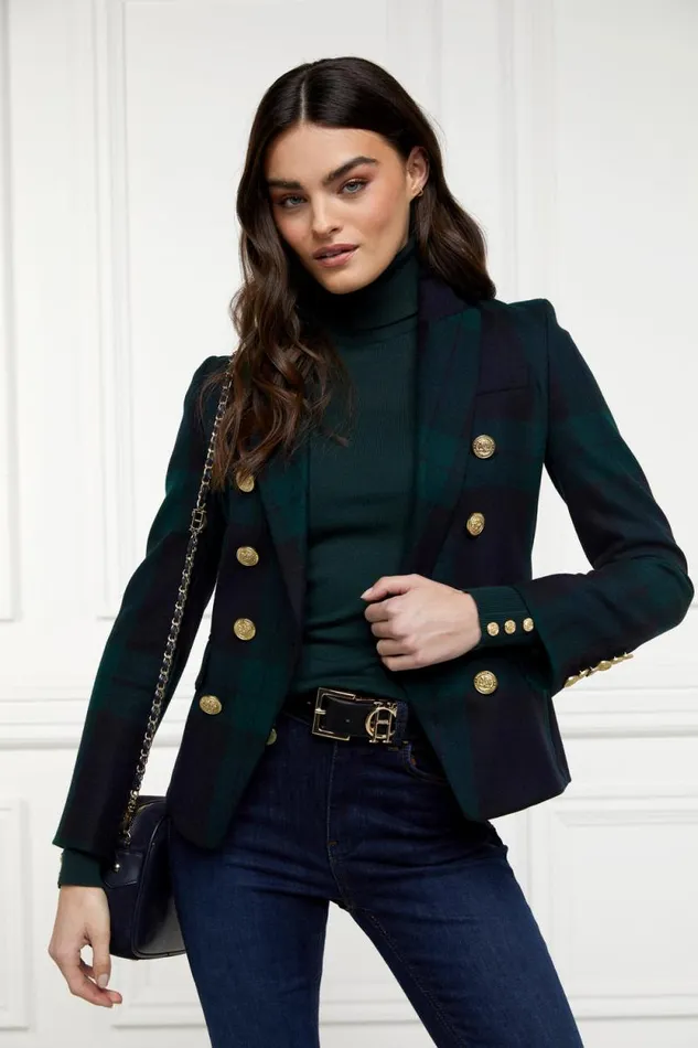 Women Buttoned Knit Roll Neck Deep Emerald Holland Cooper Knitwear Women Buttoned Knit Roll Neck Deep Emerald Holland Cooper Knitwear
