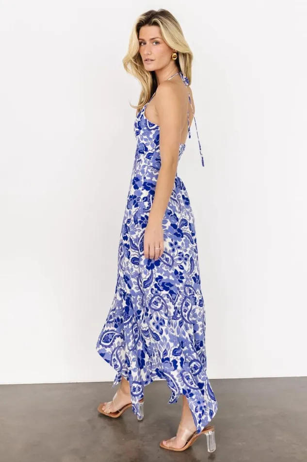 Women Camila Halter Maxi Dress Blue Ivory Baltic Born Maxi Dresses Women Camila Halter Maxi Dress Blue Ivory Baltic Born Maxi Dresses
